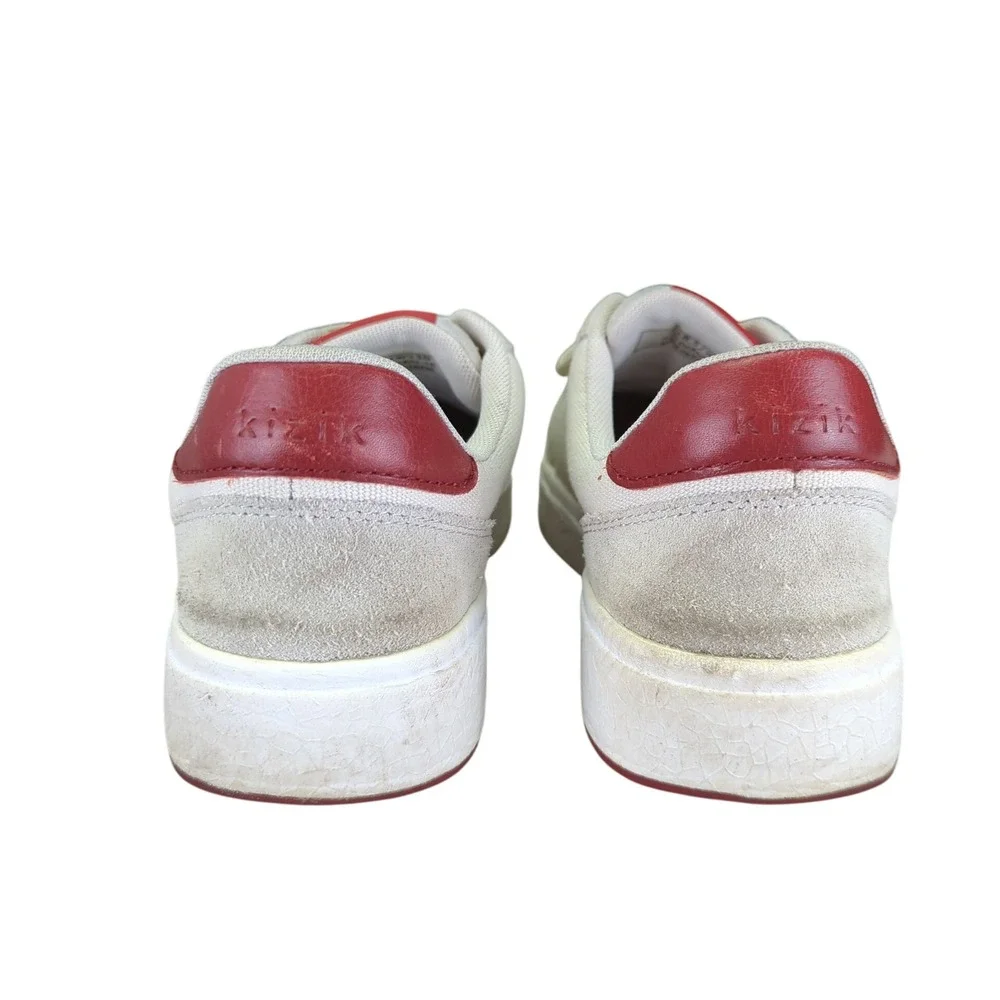 Kizik Prague Men's 8.5 Cream Red Casual Sneakers Hands Free‎ Easy Slip On Shoes